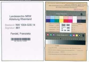 Entnazifizierung Franziska Fendel , geb. 09.03.1906 ()