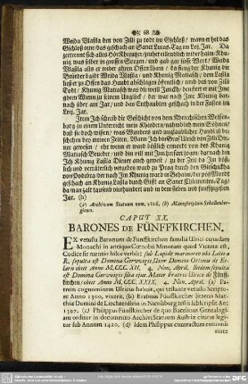 Caput XX. Barones de Fünffkirchen