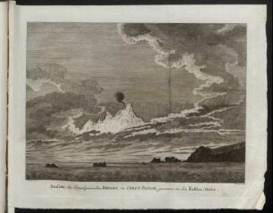 Aussicht des feuerspeienden Berges, im Cook's Flusse