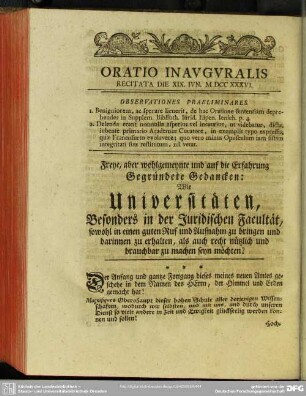 Oratio Inauguralis