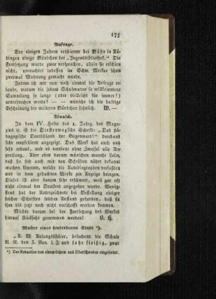Anfrage : [Mannigfaltiges]