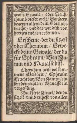 Erscheine/ der du sitzest uber Cherubim ...