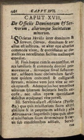 Caput XVII. De Officiis Dominorum & Servorum, aliarumque Societatum minorum.