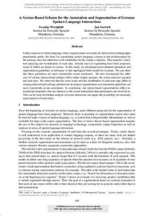 A syntax-based scheme for the annotation and segmentation of German spoken language interactions