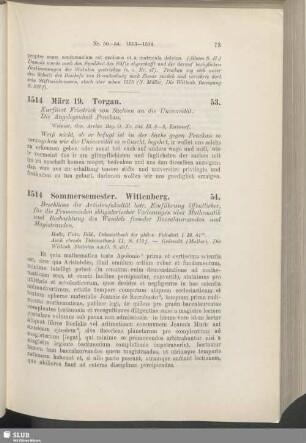 54. 1514, Sommersemester. Wittenberg