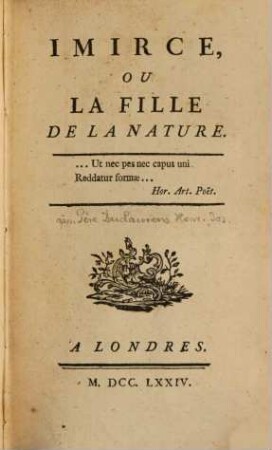 Imirce, ou la fille de la nature