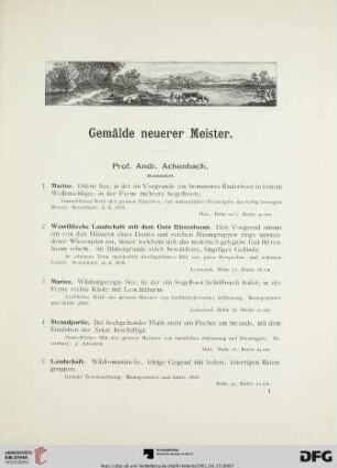 Gemälde neuerer Meister (Nr. 1-224)
