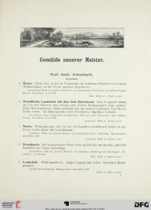 Gemälde neuerer Meister (Nr. 1-224)