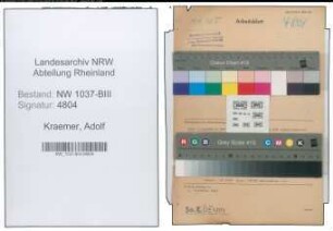 Entnazifizierung Adolf Kraemer , geb. 12.09.1909 (Techniker)