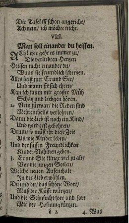 VIII. Man soll einander du heissen