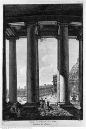 I monumenti più interessanti di Roma ..., Tafel 2: San Pietro in Vaticano, Colonnato