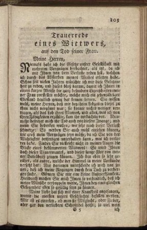 Trauerrede eines Wittwers auf den Tod seiner Frau