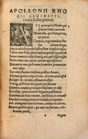 Apollonii Rhodii Argonavticorum Libri quatuor : Acceßit locuples rerum et uerborum memorabilium Index