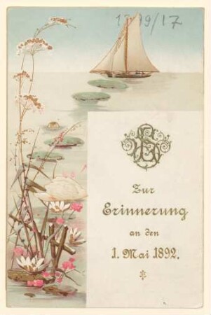Tafellied zur Vermählungsfeier : Zur Erinnerung an den 1. Mai 1892