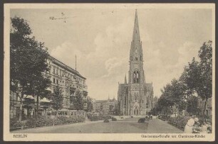 Ansichtskarte "Gneisenau-Straße mit Garnison-Kirche" [2/2]