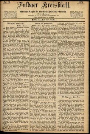 Ausgabe vom Samstag, den 03. Oktober 1874.