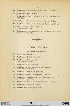 F. Schwertzieraten (Nr. 576-665)