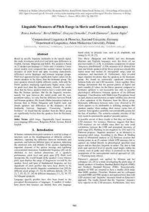 Linguistic Measures of Pitch Range in Slavic and Germanic Languages