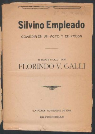 Silvino Empleado : comedia en un acto y en prosa
