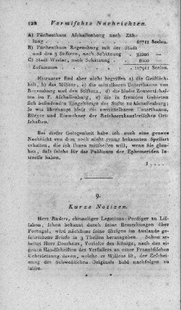Kurze Notizen
