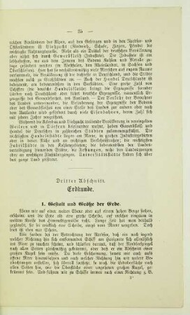 Dritter Abschnitt. Erdkunde