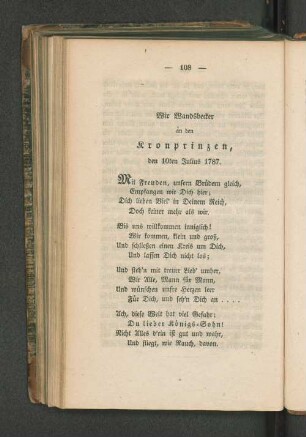 Wir Wandsbecker an den Kronprinzen, den 10ten Julius 1787.