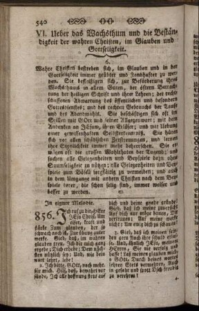 VI. Ueber das Wachsthum und die Beständigkeit der wahren Christen, im Glauben und Gottseligkeit.