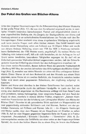 Der Pokal des Grafen von Blücher-Altona