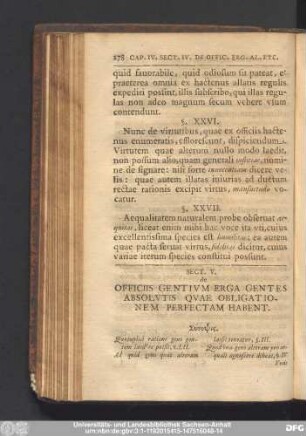 Sect. V. de Officiis Gentium Erga Gentes Absolutis Quae Obligationem Perfectam Habent.