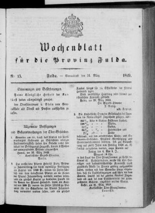 Nr. 13, Ausgabe vom 31. März 1849