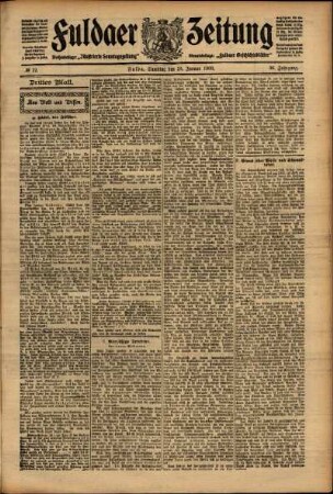 Dritte Ausgabe vom Samstag, den 16. Januar 1909.