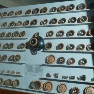 Athen. Agorá-Museum. Tonscherben vom Ostrakismós: Aristides, Themistokles, Kallíxenos, 482 v. Chr.