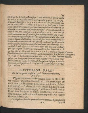 Posterior Pars. De iure pignoris constituti & de liberatione eiusdem.