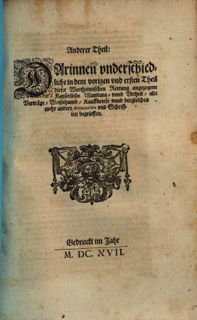 Wohlgegründer Gegen-Bericht mit ahngeheffter Warhaffter Information auff den vor der Zeit durch die Bischöffliche Würtzburgische Rähte wieder die Herren Graven zu Löwenstein und Wertheimb außgeßprengten Vermeinten Bericht. 2. (1617). - 16 Bl., 499 S.