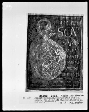 Sakramentar für Sankt Alban in Mainz, Manuskript 1: folio 165verso?, Initiale O
