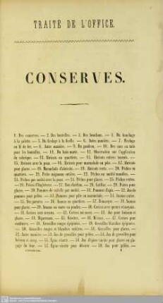 I. Conserves