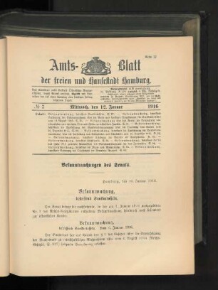 No. 7, 12. Januar 1916
