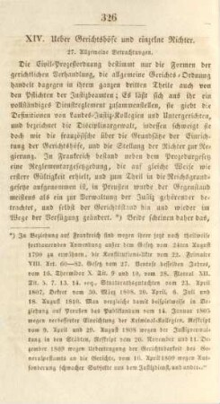 XIV. Ueber Gerichtshöfe und einzelne Richter