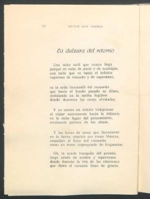 La dulzura del retorno