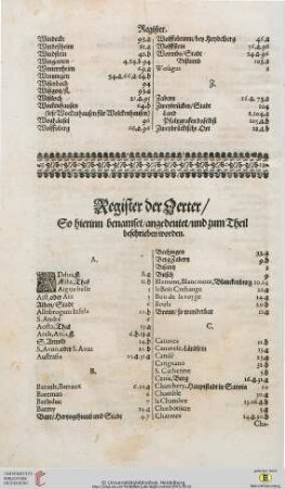 Register der Oerter