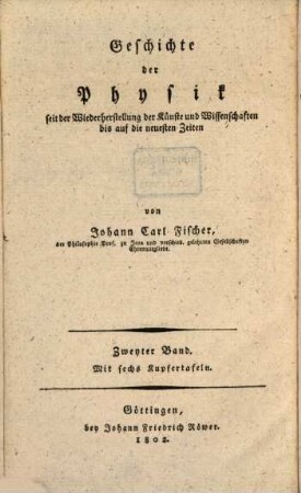 Geschichte der Physik seit der Wiederherstellung der Künste und Wissenschaften bis auf die neuesten Zeiten, 2
