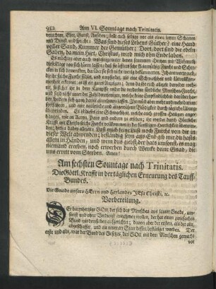 Am sechsten Sonntage nach Trinitatis