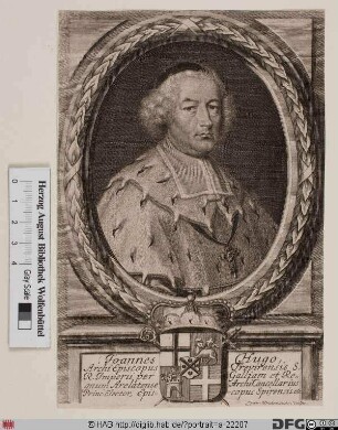Bildnis Johann Hugo (Frhr. von Orsbeck), 1676-1711 Kurfürst u. Erzbischof von Trier