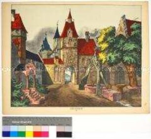 Schlosshof - Bilderbogen mit Kulissen zu einem Kindertheater