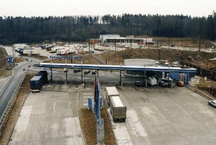 Tank- und Rastanlage Sindelfinger Wald Gesamtansicht, westlich Tankhaus