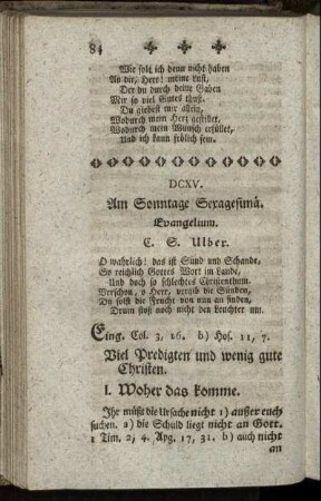 DCXV. Am Sonntage Sexagesimä. Evangelium.