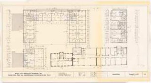 Engelhardt Hof, Berlin: Bauantrag für die Bauteile C (Wohnbau), D,E, F (zweiflügeliger Gewerbebau), G (Kopfbau mit Läden und Büros): Grundriss 1.-3. Obergeschoss 1:100
