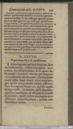 L. LXXVII. Papinianus libro 28. quaestionum