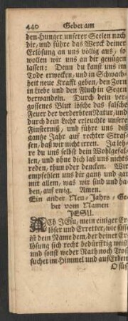 Ein ander Neu-Jahrs-Gebet vom Namen Jesu.