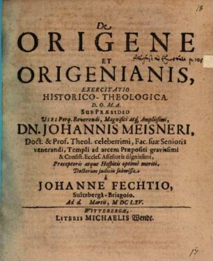 De origene et origenianis